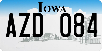 IA license plate AZD084