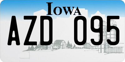 IA license plate AZD095