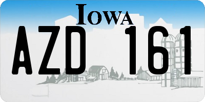 IA license plate AZD161