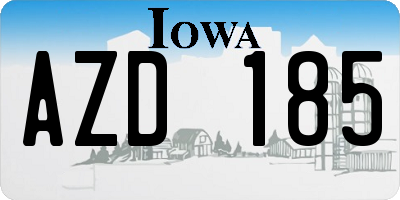 IA license plate AZD185