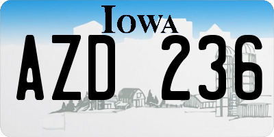 IA license plate AZD236