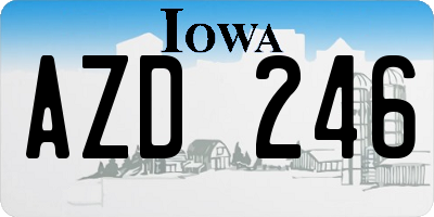 IA license plate AZD246