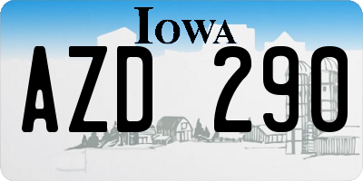 IA license plate AZD290