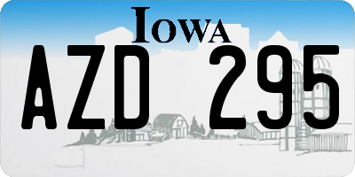 IA license plate AZD295