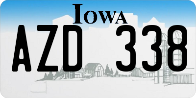 IA license plate AZD338