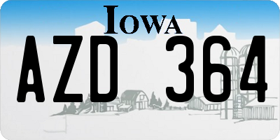 IA license plate AZD364