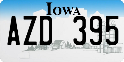 IA license plate AZD395