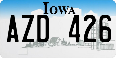 IA license plate AZD426