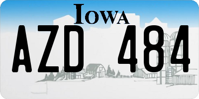 IA license plate AZD484