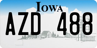 IA license plate AZD488