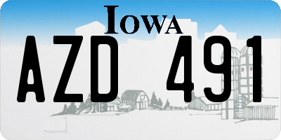 IA license plate AZD491