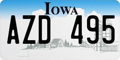 IA license plate AZD495
