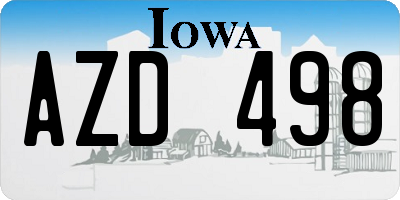 IA license plate AZD498