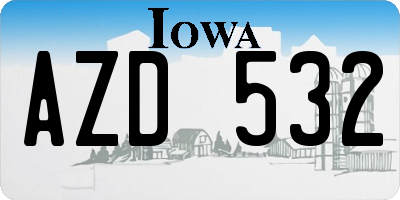 IA license plate AZD532
