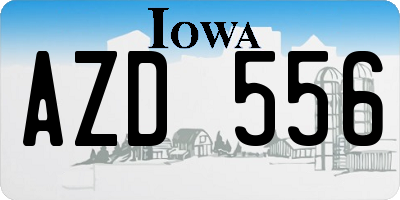 IA license plate AZD556