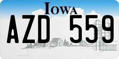 IA license plate AZD559