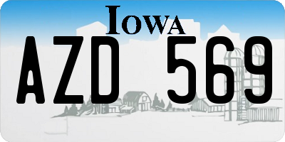 IA license plate AZD569