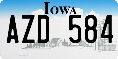 IA license plate AZD584