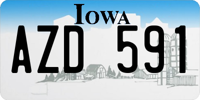 IA license plate AZD591