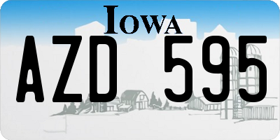 IA license plate AZD595