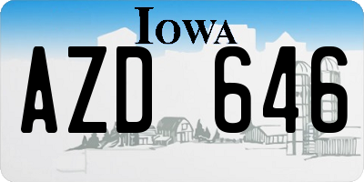 IA license plate AZD646