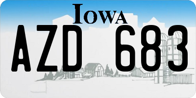 IA license plate AZD683