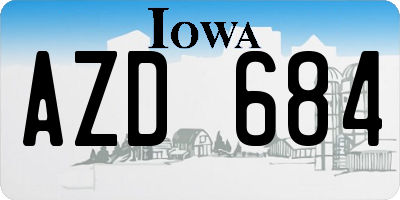 IA license plate AZD684