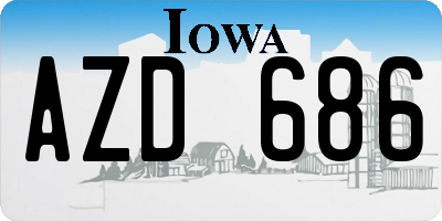 IA license plate AZD686