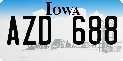IA license plate AZD688
