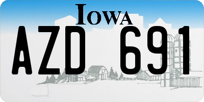 IA license plate AZD691