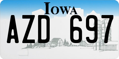 IA license plate AZD697