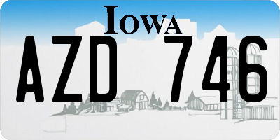 IA license plate AZD746