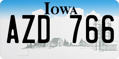 IA license plate AZD766