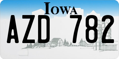 IA license plate AZD782