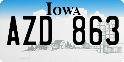 IA license plate AZD863