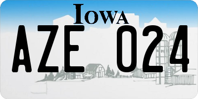 IA license plate AZE024
