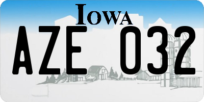 IA license plate AZE032