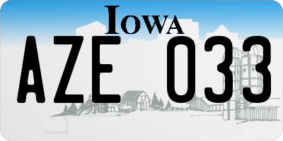 IA license plate AZE033