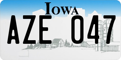 IA license plate AZE047