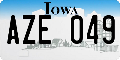 IA license plate AZE049