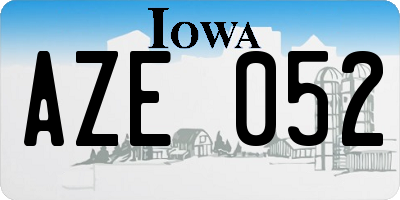 IA license plate AZE052
