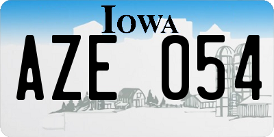 IA license plate AZE054