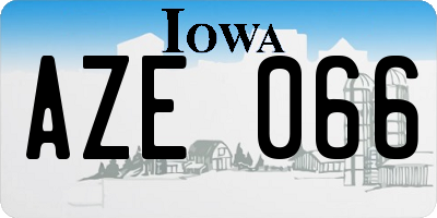 IA license plate AZE066