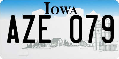 IA license plate AZE079
