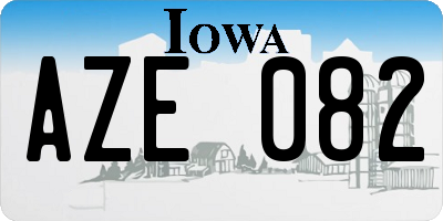 IA license plate AZE082