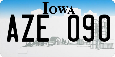 IA license plate AZE090