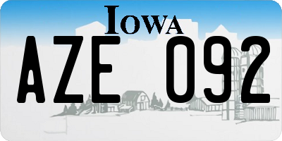 IA license plate AZE092