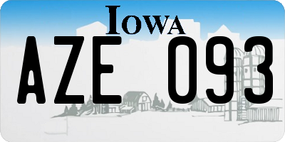 IA license plate AZE093