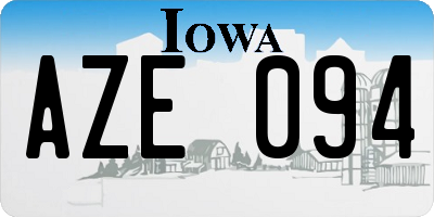 IA license plate AZE094