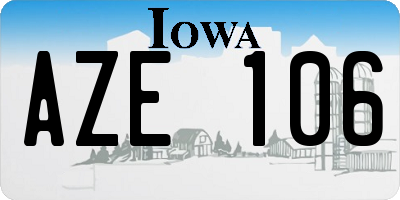 IA license plate AZE106